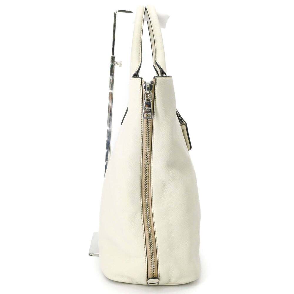 PRADA White Leather Shoulder Bag - Picture 4 of 16